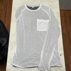 James Perse super soft. white & grey T-shirt. mens size 1